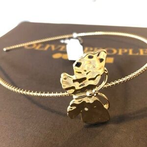 Gold Hair Headband with Intricate Filigree Butterfly Design